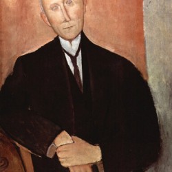 Modigliani - Sitting man with orange background